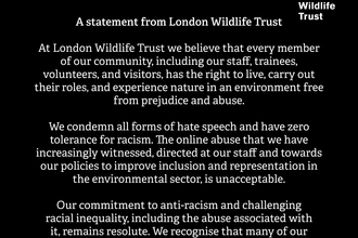 a statement from London Wildlife Trust
