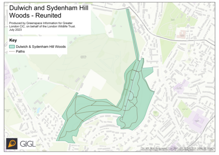 Sydenham Hill and Dulwich Wood - reunited map