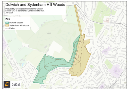 Sydenham Hill and Dulwich Wood - current map