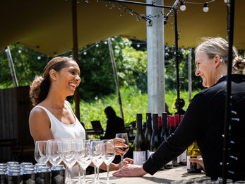 Serving drinks at Woodberry Wetlands
