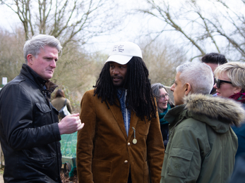 David Mooney talking with Nadeem Perera and Sadiq Khan