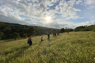 Walking group on Hutchinson's Bank