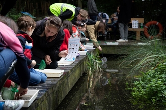 Families pond dipping