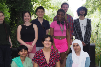 Young people in group at Camley Street Natural Park 