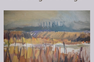 Text reads Crossing a bridge. Image displaying reeds and a river.