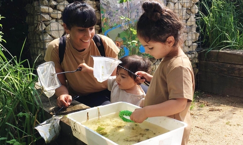 Family pond dipping