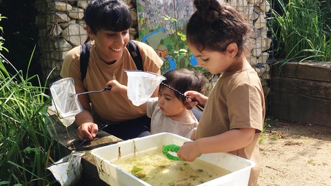 Pond dipping at Woodberry Wetlands