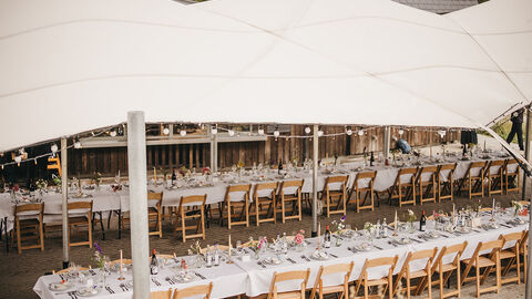 outdoor dinner set up 