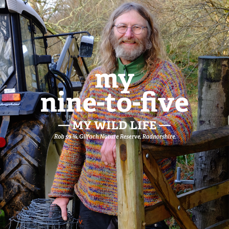 Rob standing next to a tractor holding wire