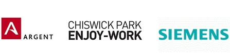 Logos: Argent, Chiswick Park, Siemens