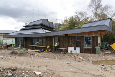 Exterior of the new visitor centre, in progress