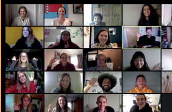 Screenshot of participants in zoom call