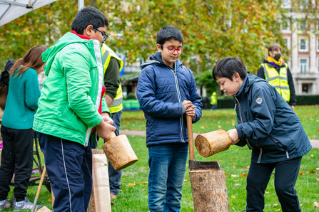 children in Grosvenor square taking part in activities