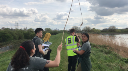 A group of young trainees having fun learning on a reserve