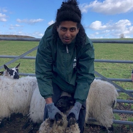 A young trainee completing conservation work