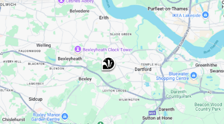 A map of showing the location of Braeburn park
