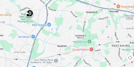 A map of showing the location of Yeading Brook Meadows