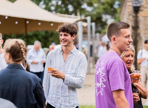 People at an event at Woodberry Wetlands